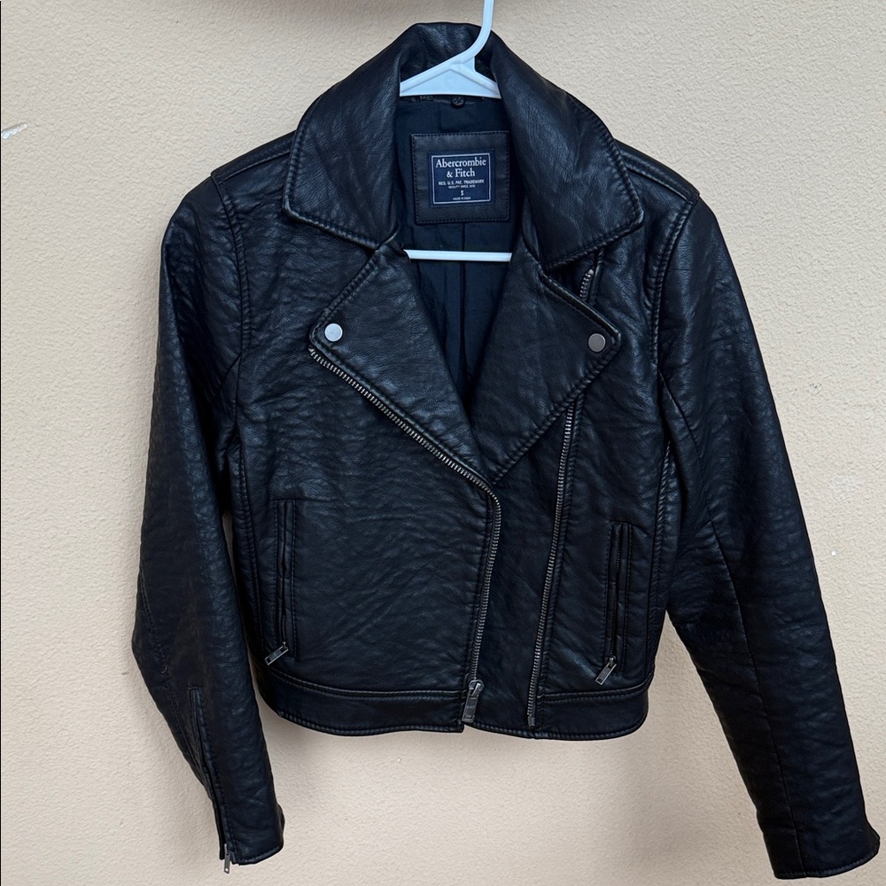 Abercrombie & Fitch Quilted Black Leather Jacket